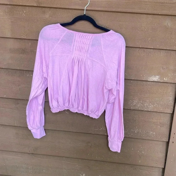 Free people, crop peasant, top pink color, size medium - Picture 3 of 5